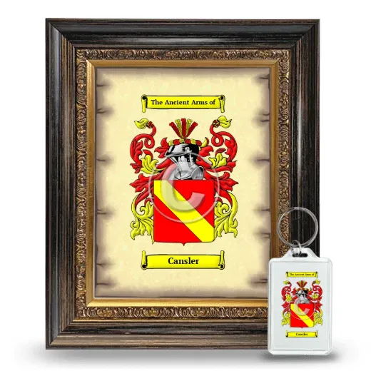 Cansler Framed Coat of Arms and Keychain - Heirloom