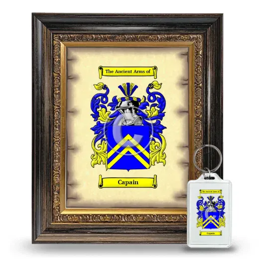 Capain Framed Coat of Arms and Keychain - Heirloom