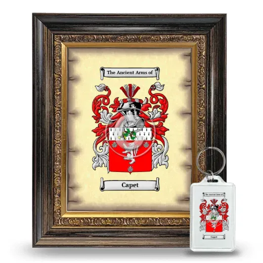 Capet Framed Coat of Arms and Keychain - Heirloom