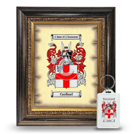 Cardinal Framed Coat of Arms and Keychain - Heirloom