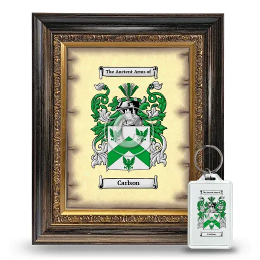 Carlson Framed Coat of Arms and Keychain - Heirloom