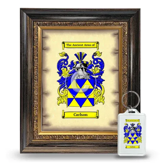 Carlson Framed Coat of Arms and Keychain - Heirloom