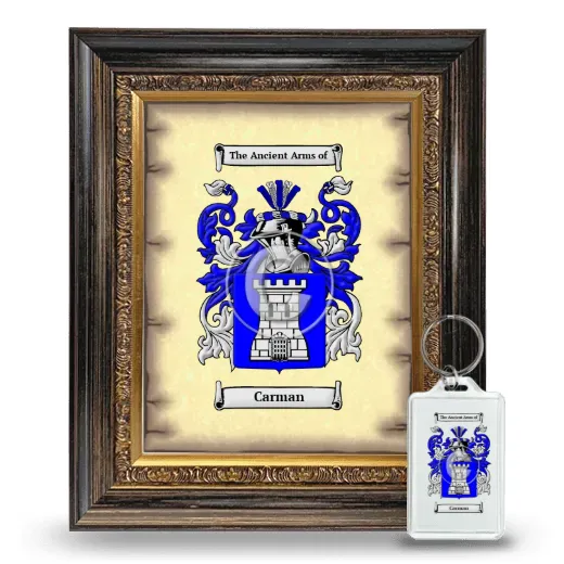 Carman Framed Coat of Arms and Keychain - Heirloom
