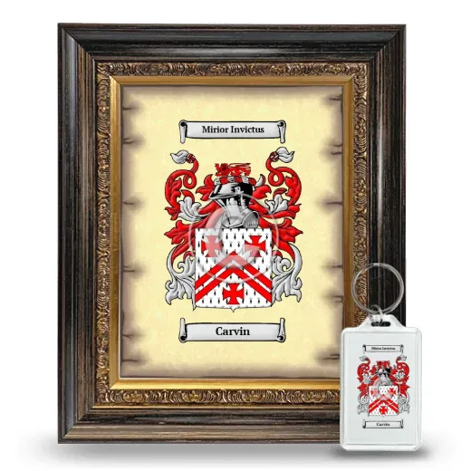 Carvin Framed Coat of Arms and Keychain - Heirloom