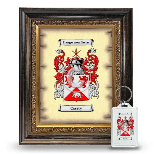 Casety Framed Coat of Arms and Keychain - Heirloom