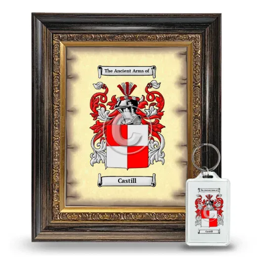 Castill Framed Coat of Arms and Keychain - Heirloom