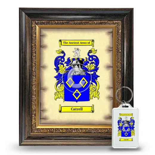 Catrell Framed Coat of Arms and Keychain - Heirloom