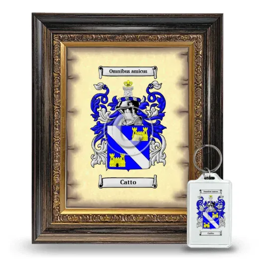 Catto Framed Coat of Arms and Keychain - Heirloom