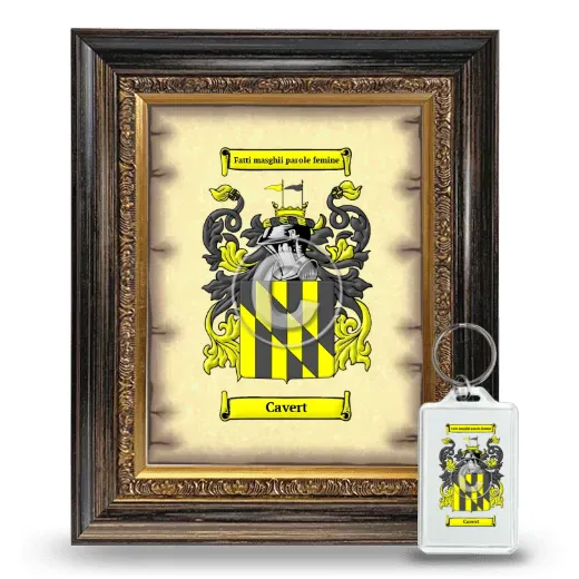 Cavert Framed Coat of Arms and Keychain - Heirloom