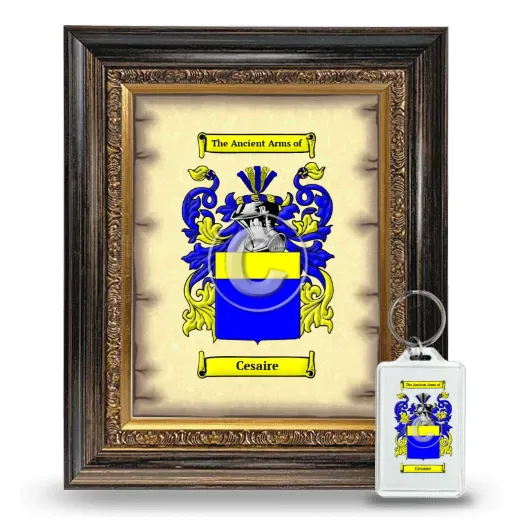 Cesaire Framed Coat of Arms and Keychain - Heirloom