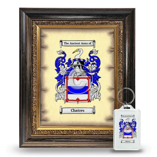 Chatres Framed Coat of Arms and Keychain - Heirloom