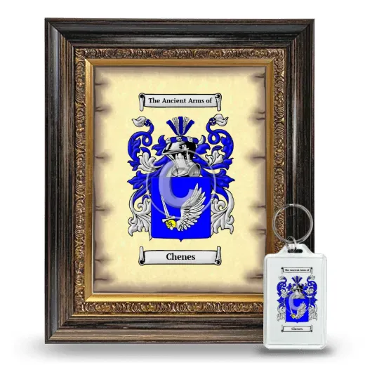 Chenes Framed Coat of Arms and Keychain - Heirloom