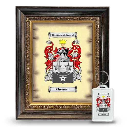 Chesman Framed Coat of Arms and Keychain - Heirloom