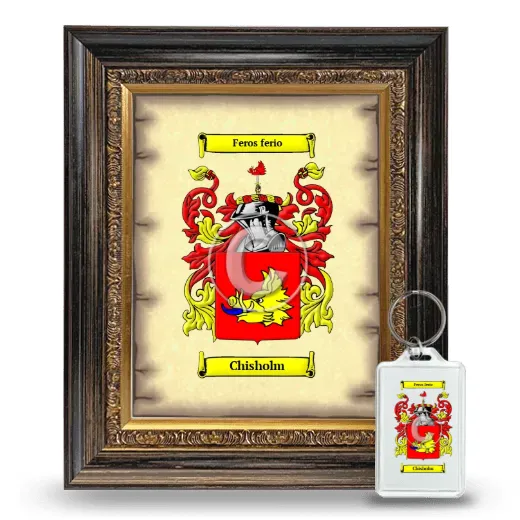 Chisholm Framed Coat of Arms and Keychain - Heirloom