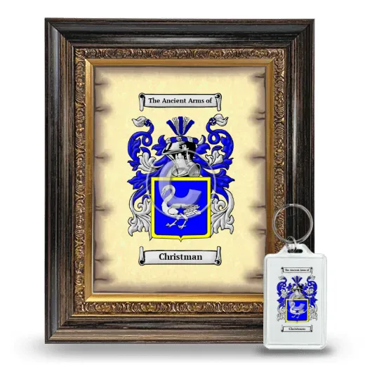 Christman Framed Coat of Arms and Keychain - Heirloom