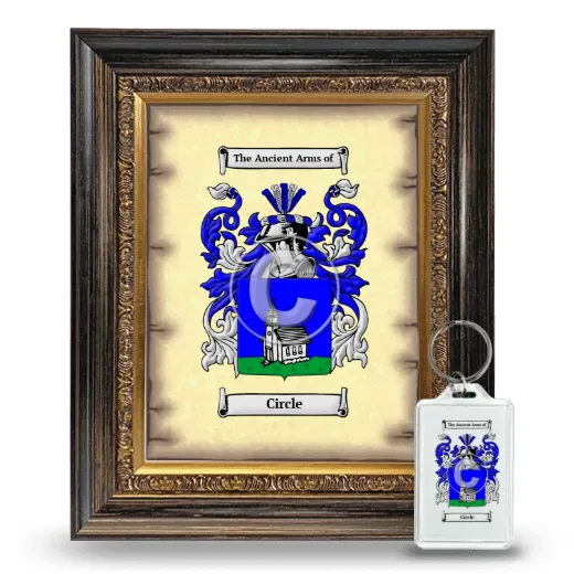 Circle Framed Coat of Arms and Keychain - Heirloom
