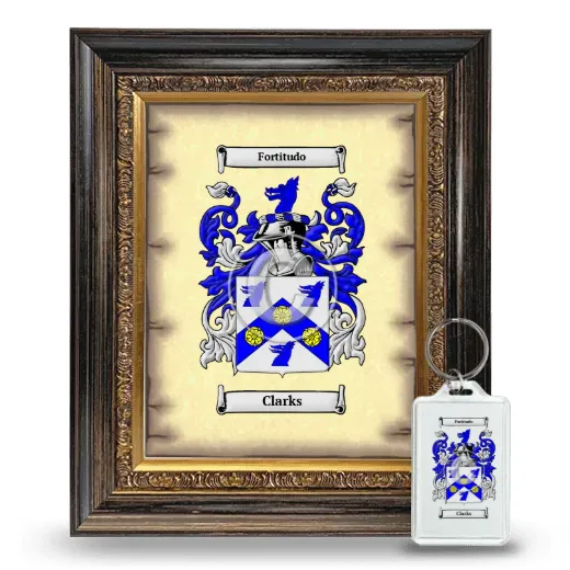 Clarks Framed Coat of Arms and Keychain - Heirloom
