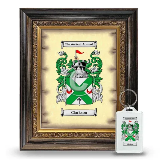 Clarkson Framed Coat of Arms and Keychain - Heirloom