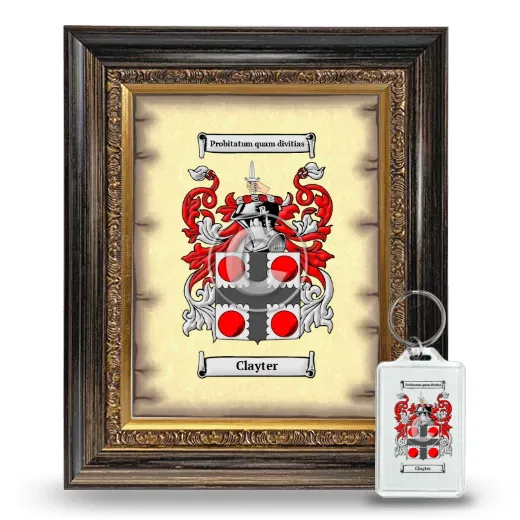 Clayter Framed Coat of Arms and Keychain - Heirloom