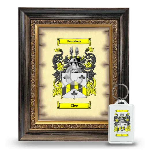 Clee Framed Coat of Arms and Keychain - Heirloom