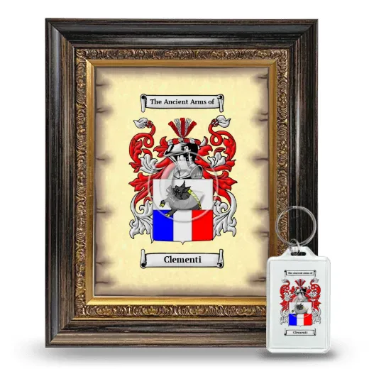 Clementi Framed Coat of Arms and Keychain - Heirloom