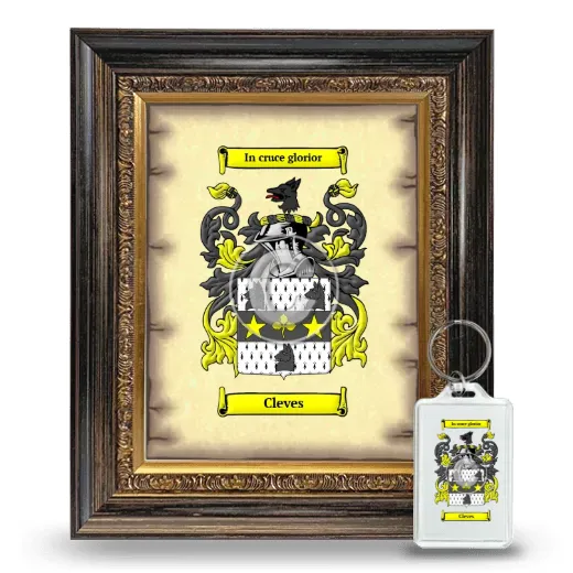 Cleves Framed Coat of Arms and Keychain - Heirloom