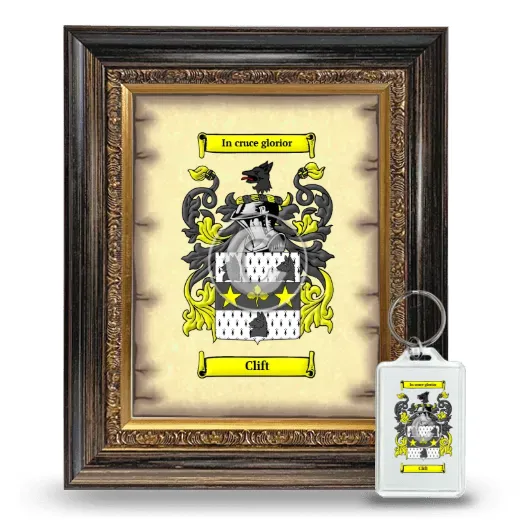 Clift Framed Coat of Arms and Keychain - Heirloom