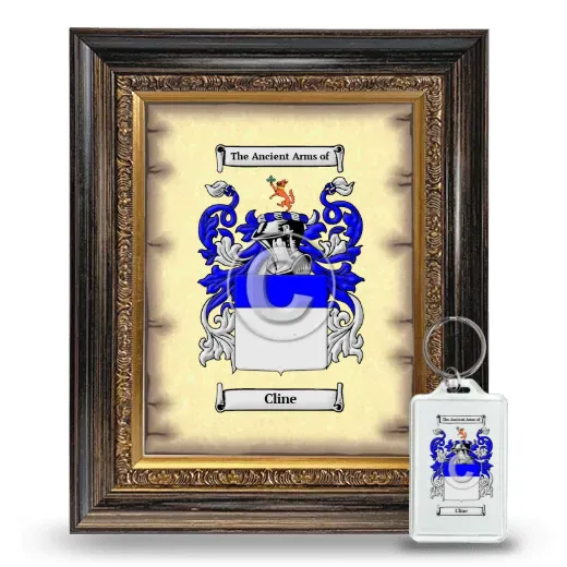 Cline Framed Coat of Arms and Keychain - Heirloom