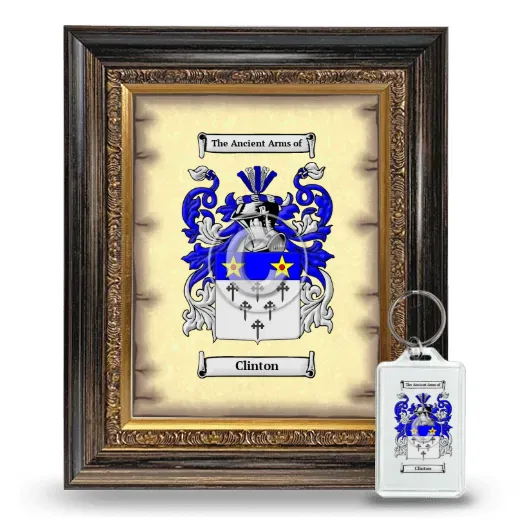 Clinton Framed Coat of Arms and Keychain - Heirloom