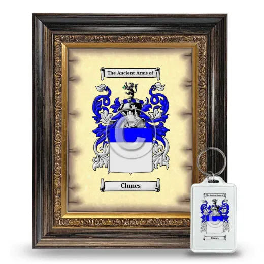 Clunes Framed Coat of Arms and Keychain - Heirloom