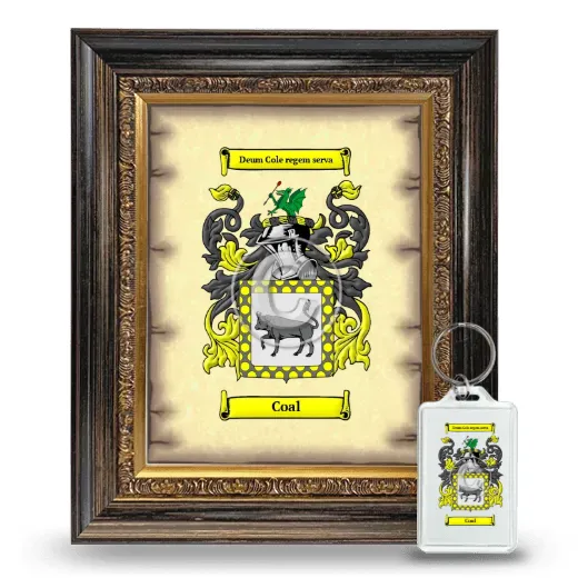 Coal Framed Coat of Arms and Keychain - Heirloom