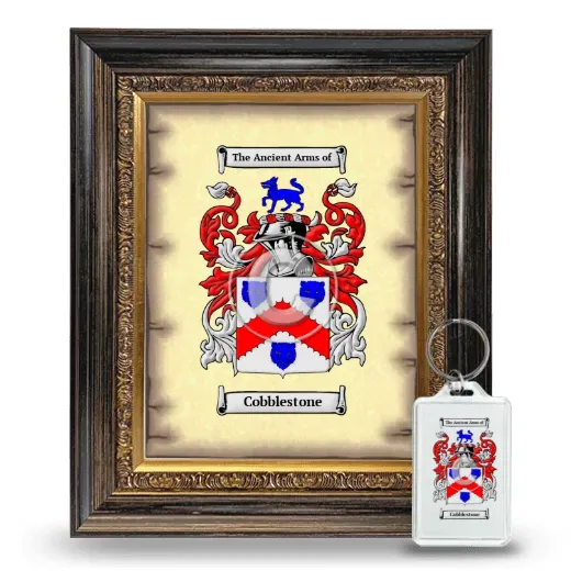 Cobblestone Framed Coat of Arms and Keychain - Heirloom