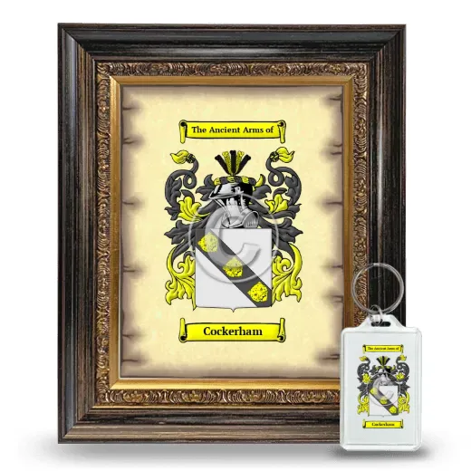 Cockerham Framed Coat of Arms and Keychain - Heirloom