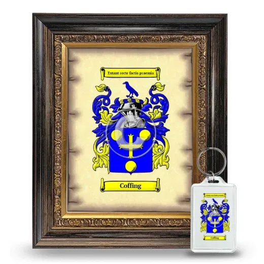 Coffing Framed Coat of Arms and Keychain - Heirloom
