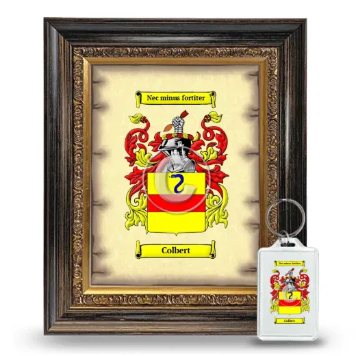 Colbert Framed Coat of Arms and Keychain - Heirloom