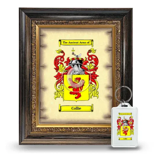 Collie Framed Coat of Arms and Keychain - Heirloom