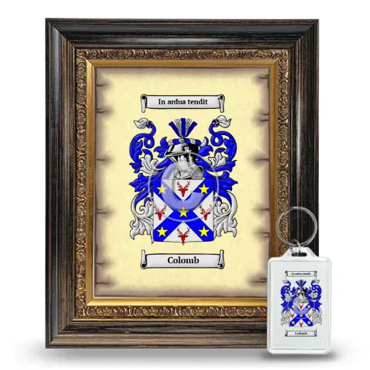 Colomb Framed Coat of Arms and Keychain - Heirloom
