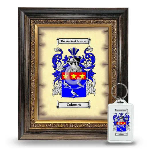 Colomes Framed Coat of Arms and Keychain - Heirloom