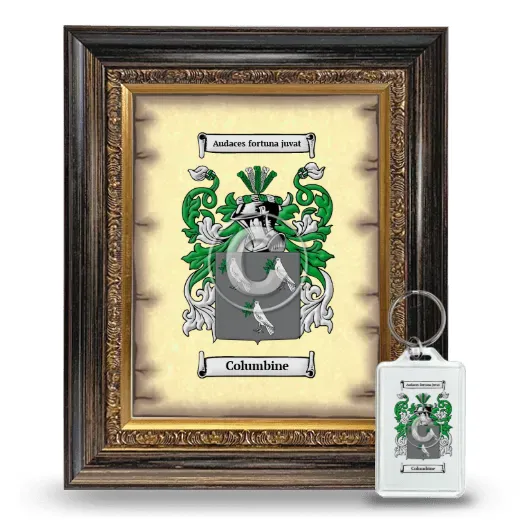 Columbine Framed Coat of Arms and Keychain - Heirloom