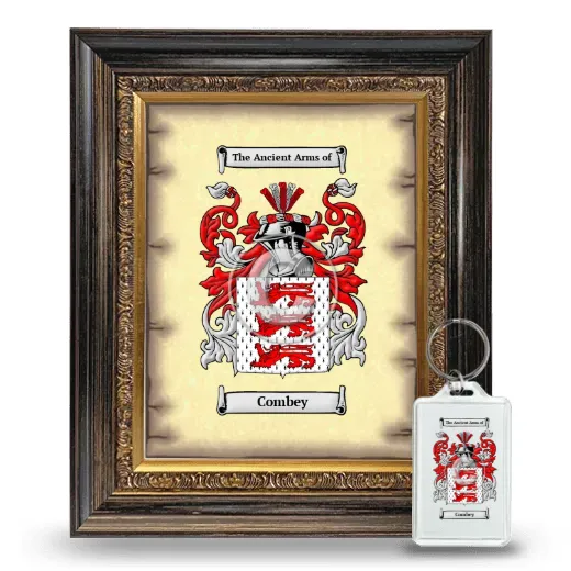 Combey Framed Coat of Arms and Keychain - Heirloom