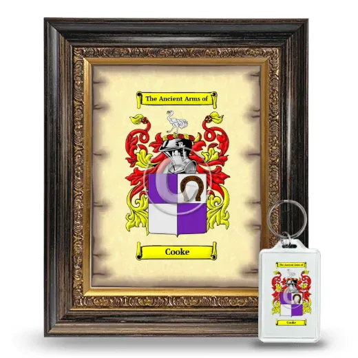 Cooke Framed Coat of Arms and Keychain - Heirloom