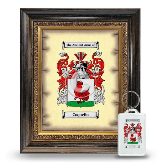 Coquelin Framed Coat of Arms and Keychain - Heirloom