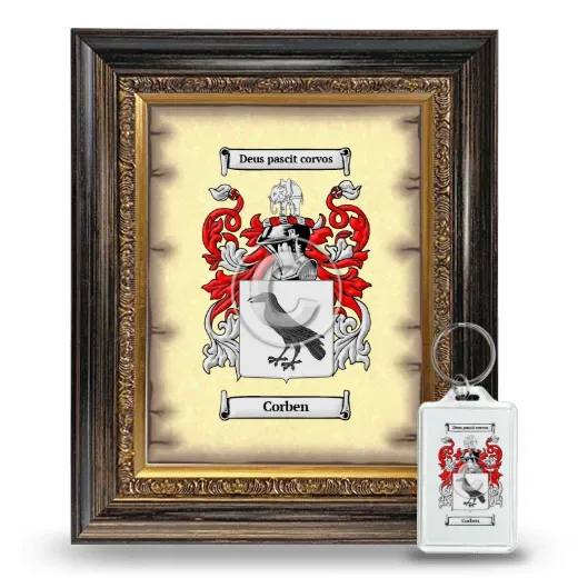Corben Framed Coat of Arms and Keychain - Heirloom