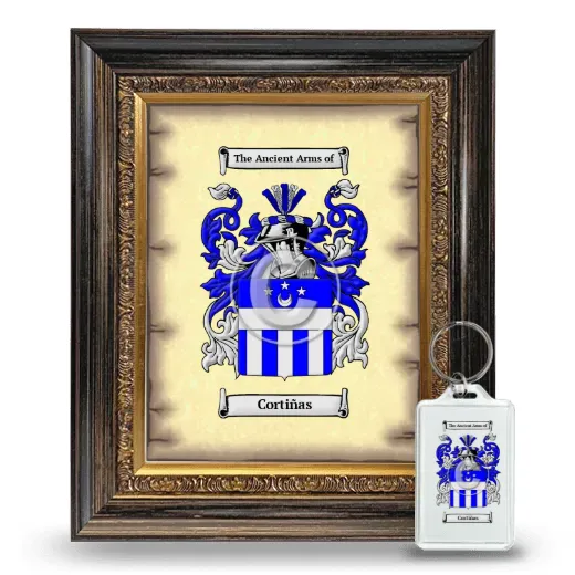 Cortiñas Framed Coat of Arms and Keychain - Heirloom