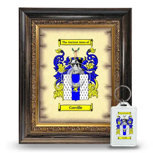 Corville Framed Coat of Arms and Keychain - Heirloom