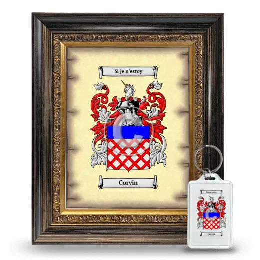 Corvin Framed Coat of Arms and Keychain - Heirloom