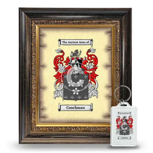 Couchman Framed Coat of Arms and Keychain - Heirloom