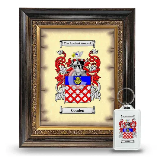 Couden Framed Coat of Arms and Keychain - Heirloom