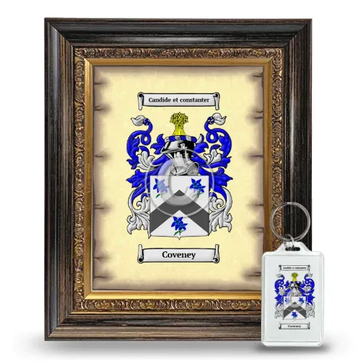 Coveney Framed Coat of Arms and Keychain - Heirloom