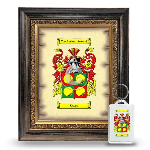 Coxe Framed Coat of Arms and Keychain - Heirloom